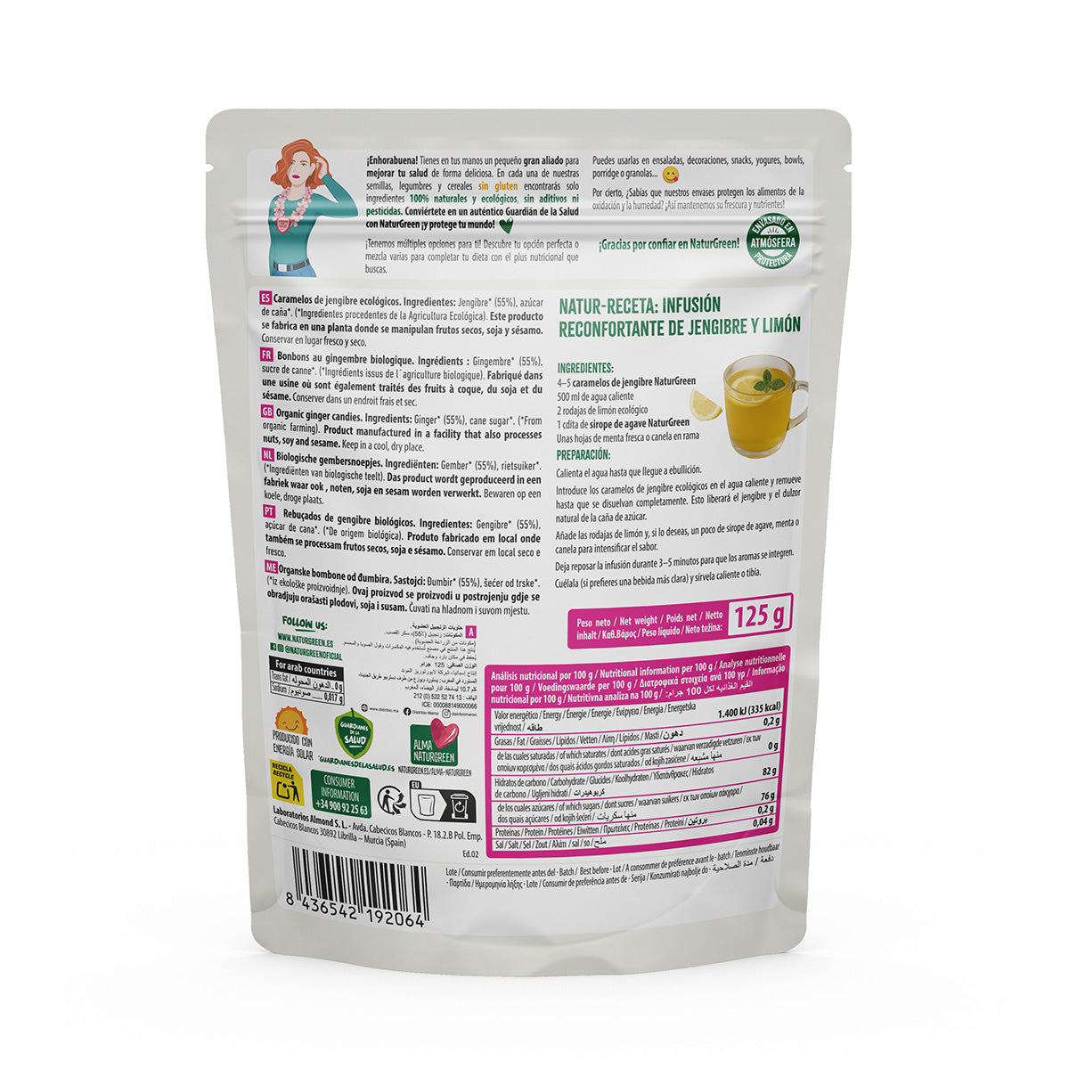 Ingwerbonbons Naturgreen, 125 g