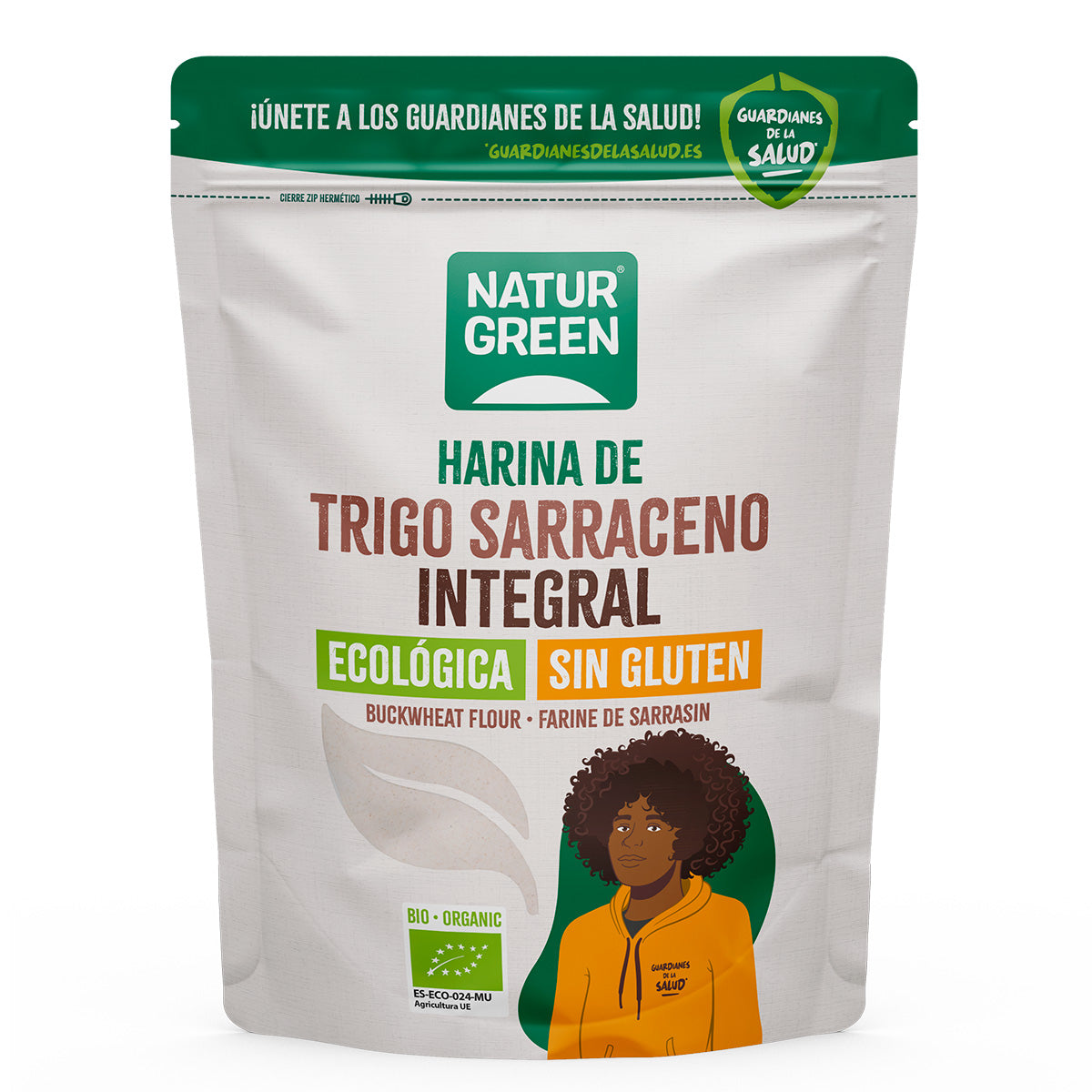 2er-Pack glutenfreies Bio-Buchweizenvollkornmehl NaturGreen 500 g