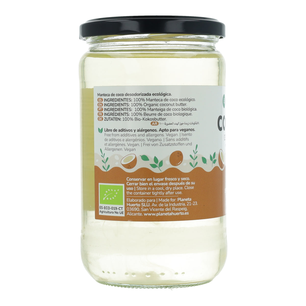 2er-Pack desodoriertes Kokosöl ECO Planeta Huerto 500 ml