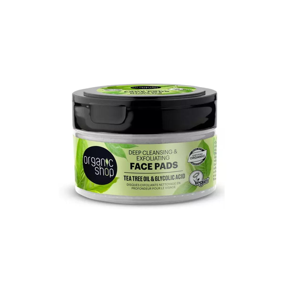 Discos faciales exfoliantes y de limpieza profunda, Organic Shop 20 pcs