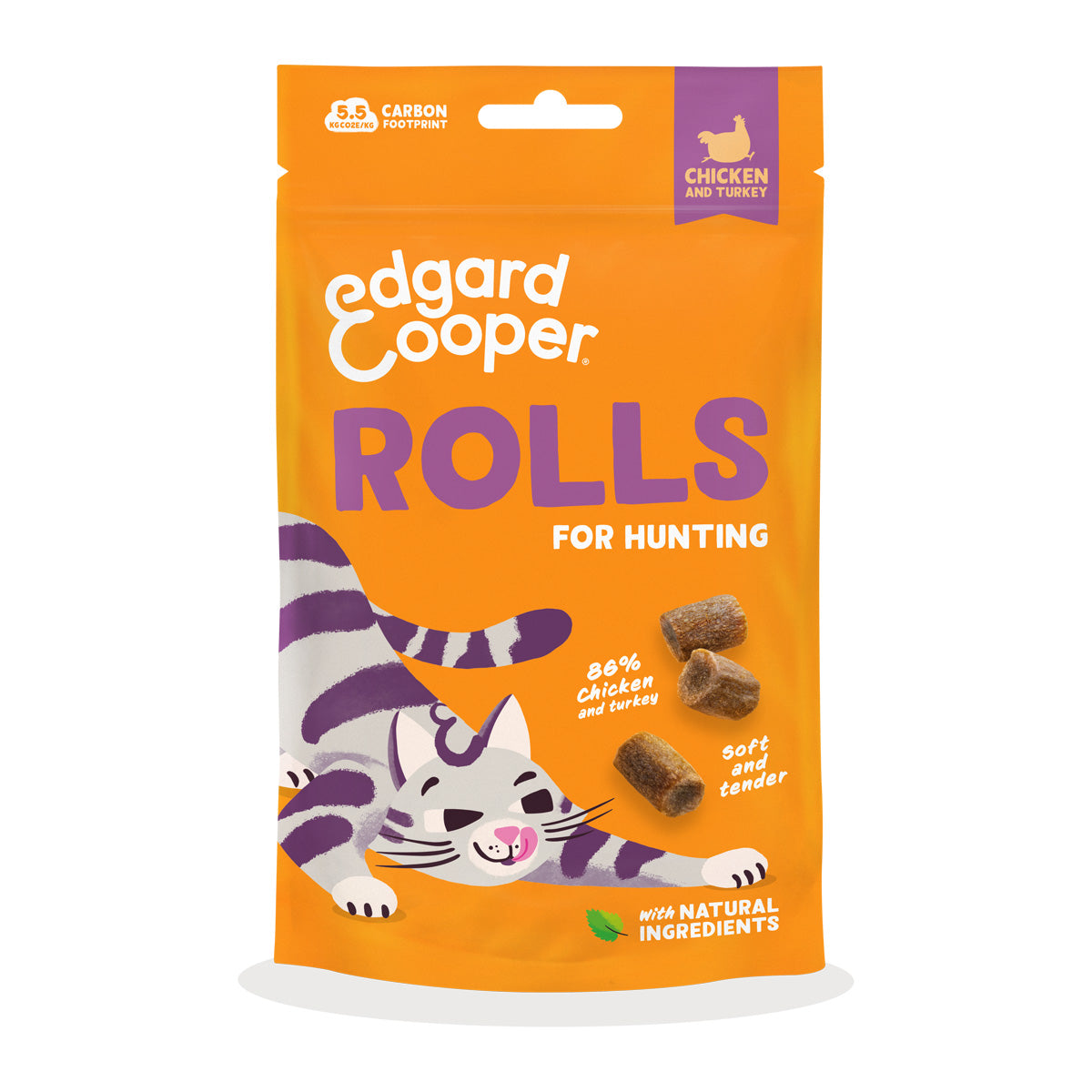 Rollitos de pollo y pavo Premios naturales para gatos 45 g