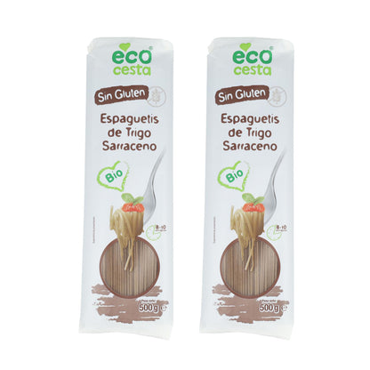 Pack 2x Espaguetis de Trigo Sarraceno sin gluten BIO Ecocesta, 500 g
