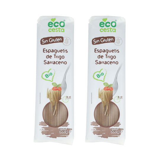 Pack 2x Espaguetis de Trigo Sarraceno sin gluten BIO Ecocesta, 500 g