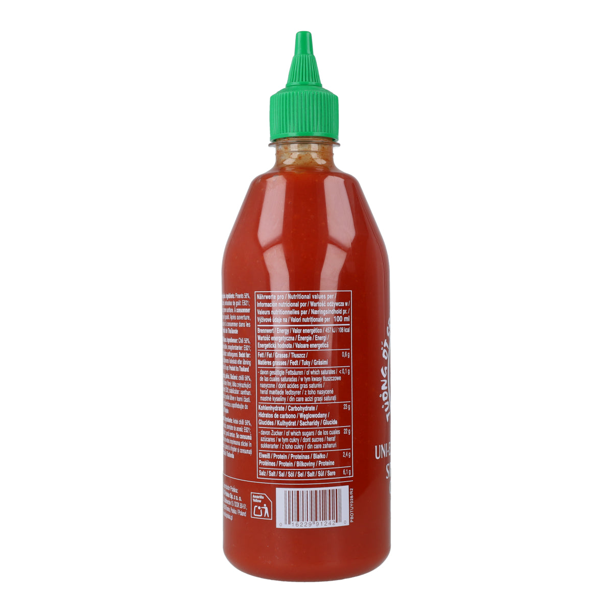 Traditionelle Sriracha-Chilisauce ohne GMS-Glutamat Uni-Eagle 815 g – Cremig-scharf nach thailändischer Art