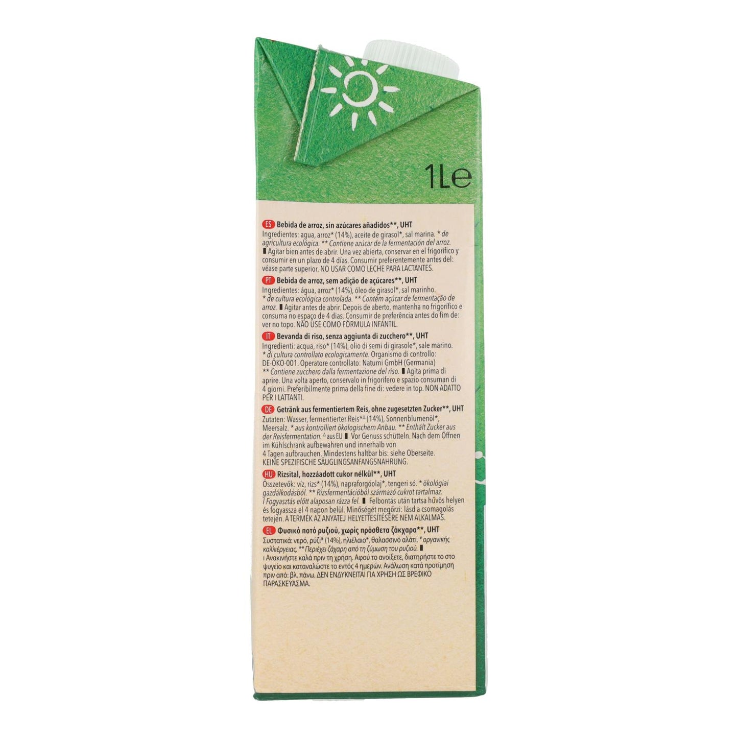 Pack 6 x Bebida de Arroz BIO Natumi 1 L