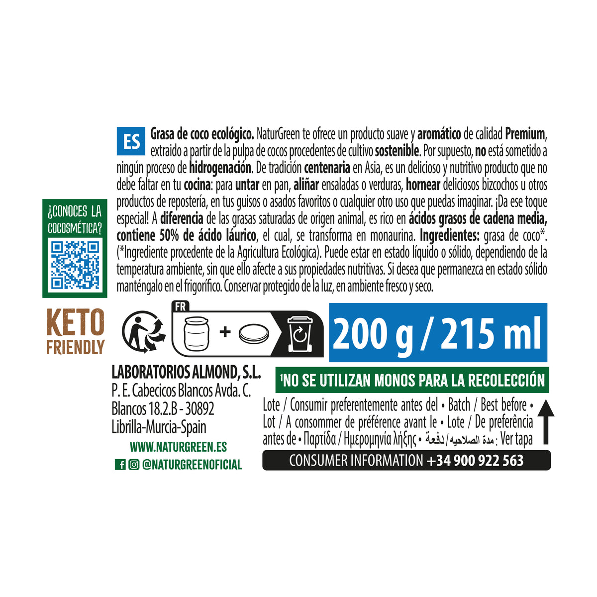 Bio-Kokosfett NaturGreen 200 g