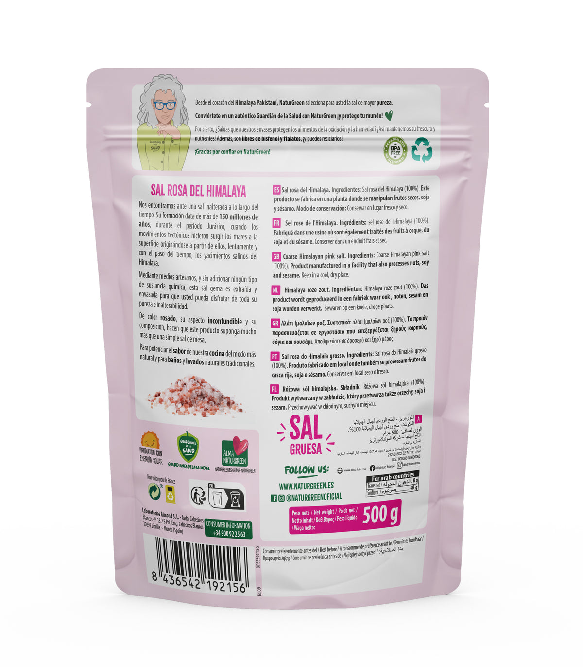 Rotes Himalaya-Salz, grob, Naturgreen 500 g