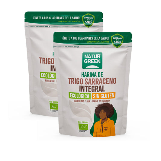 2er-Pack glutenfreies Bio-Buchweizenvollkornmehl NaturGreen 500 g