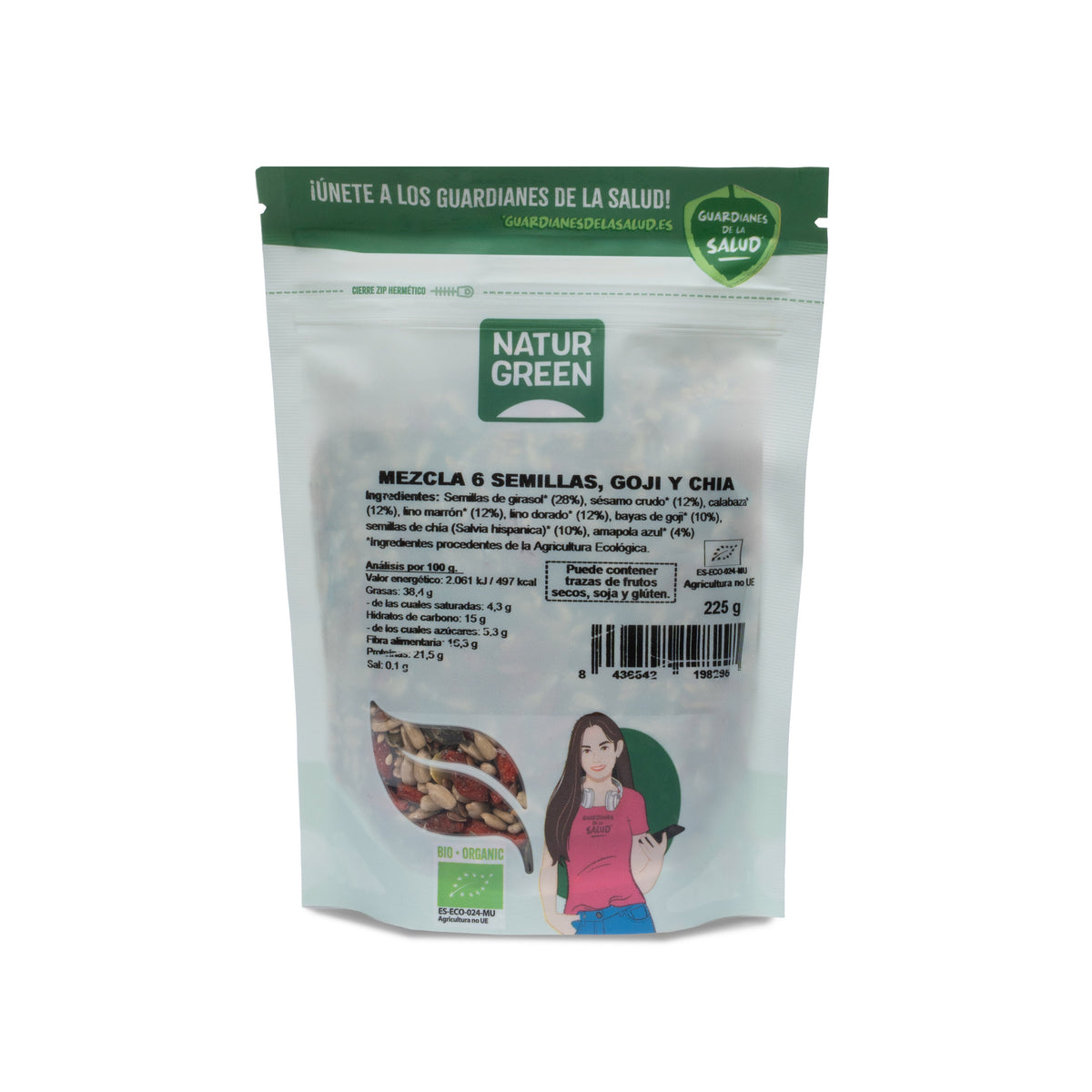 6-Korn-Mischung Goji- und Chia-Salat Bio NaturGreen 225 g
