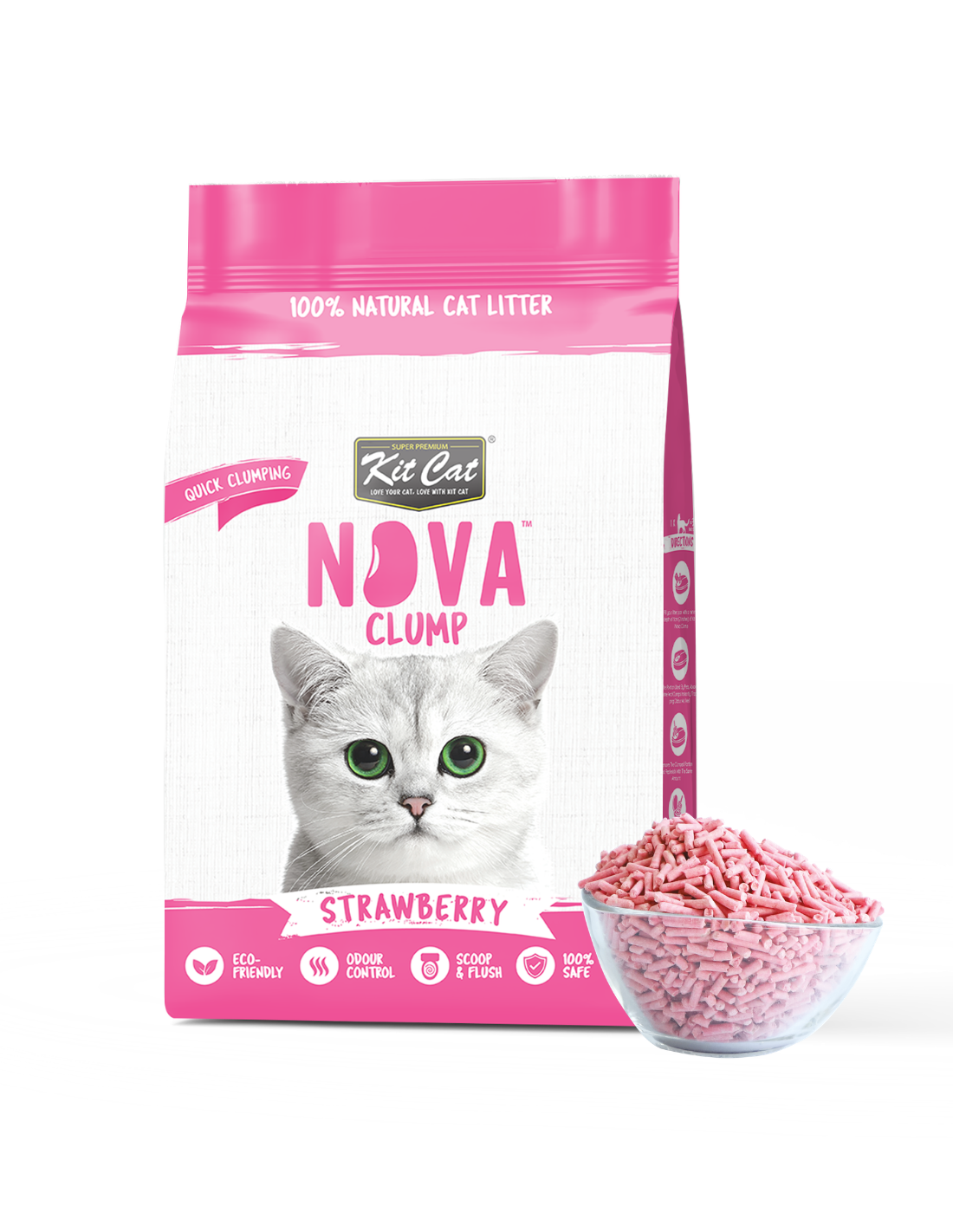 Kit Cat Arena Eco SoyaClump – Strawberry 7 l Katzenstreu