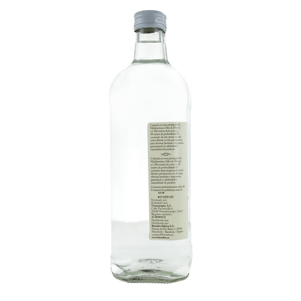 Agua de mar botella cristal La Finestra Sul Cielo 1 litro