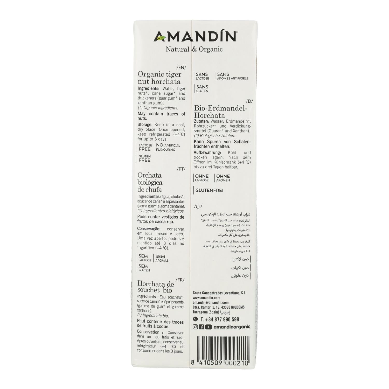 Horchata de chufa Eco Amandín 1L