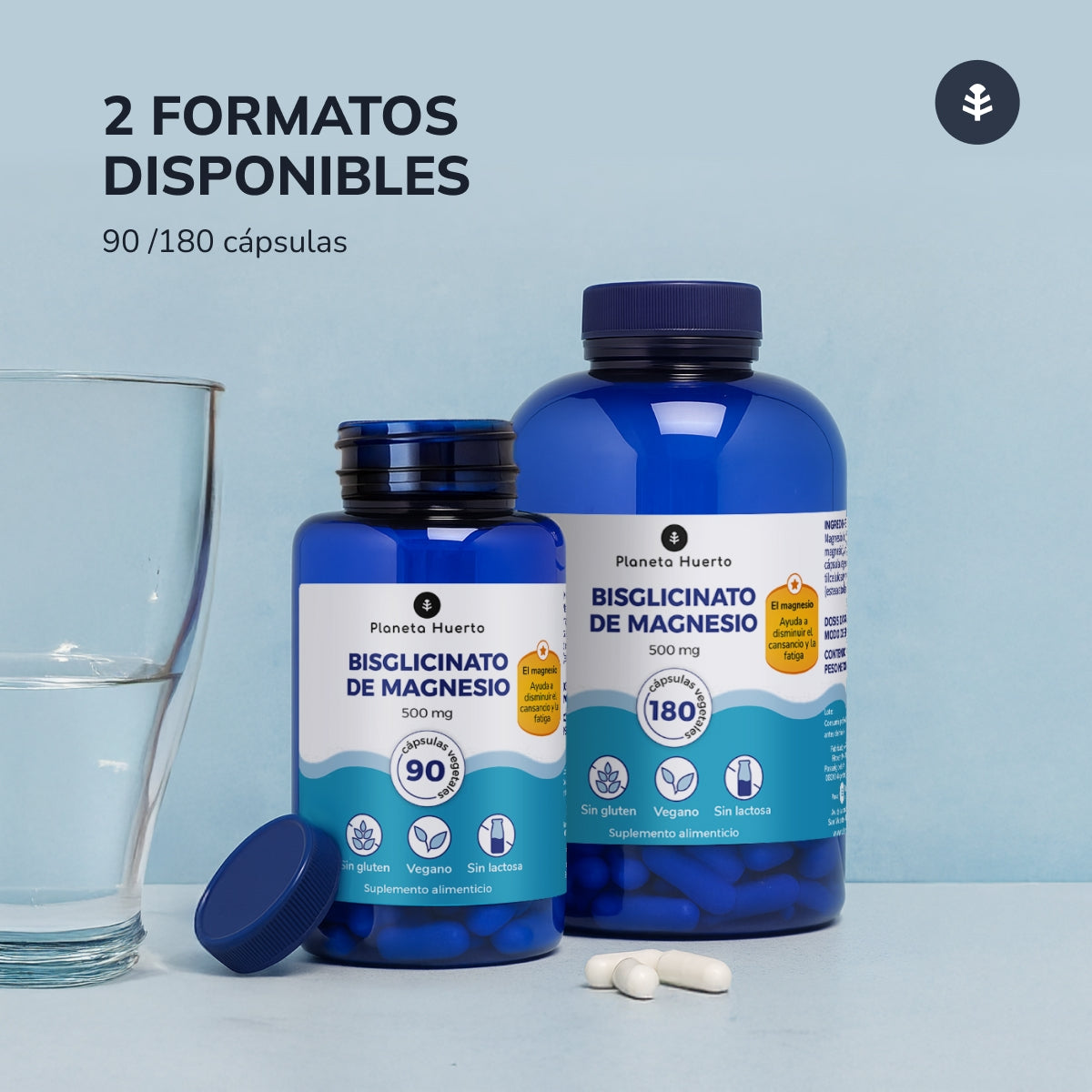 Bisglicinato de Magnesio 500 mg Planeta Huerto 90 cápsulas