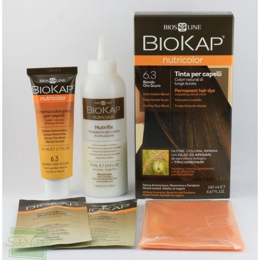 Tinte Rubio Dorado Oscuro Dye 6.3 Biokap 140 ml