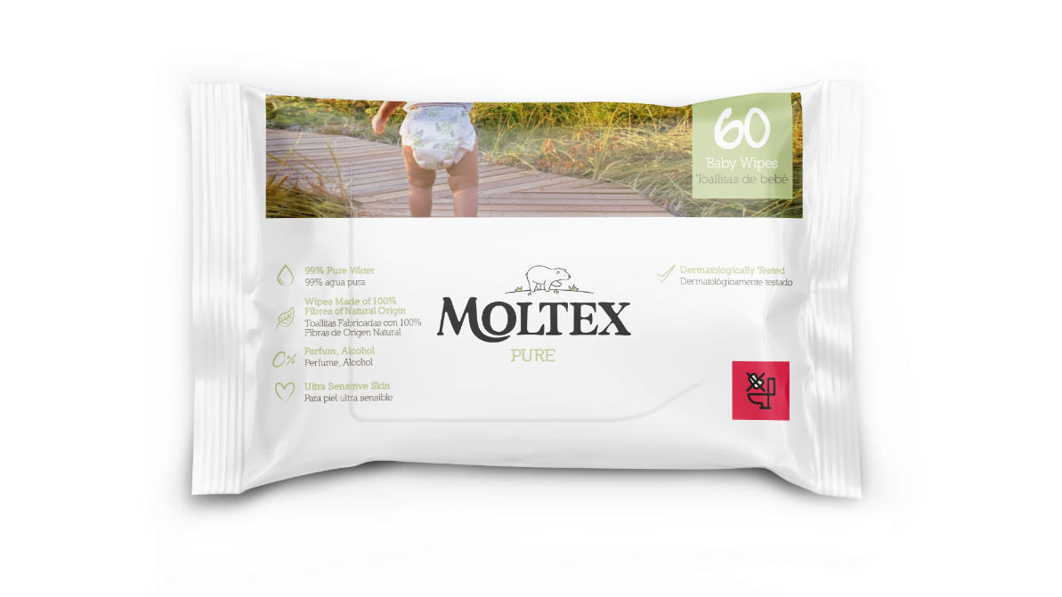 Moltex Pure & Nature Feuchttücher 60 Stück