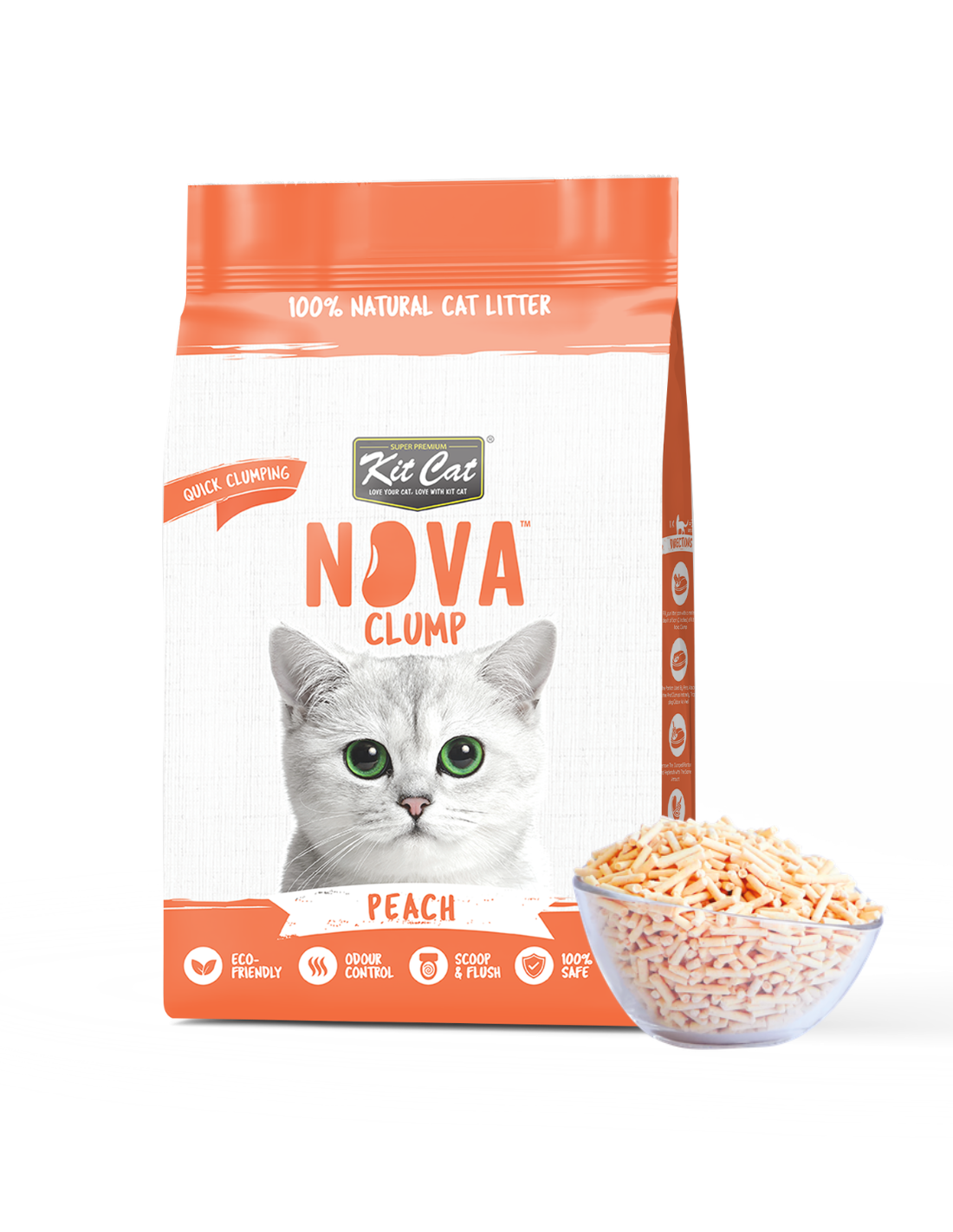 Kit Cat Arena Eco SoyaClump – Peach 7 l Katzenstreu