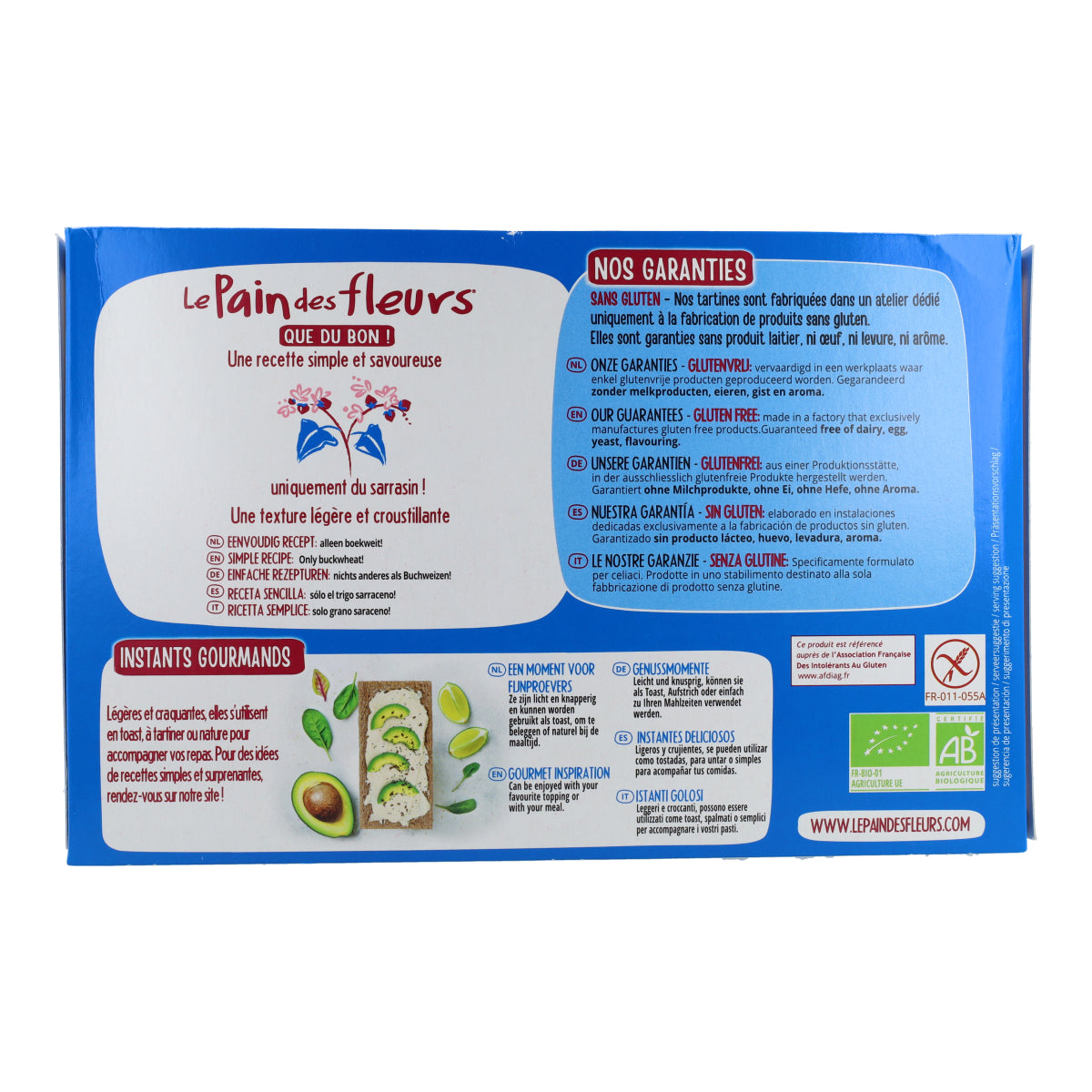 Knusprige Cracker aus Buchweizen ohne Salz, glutenfrei BIO Le Pain de Fleurs 300 g