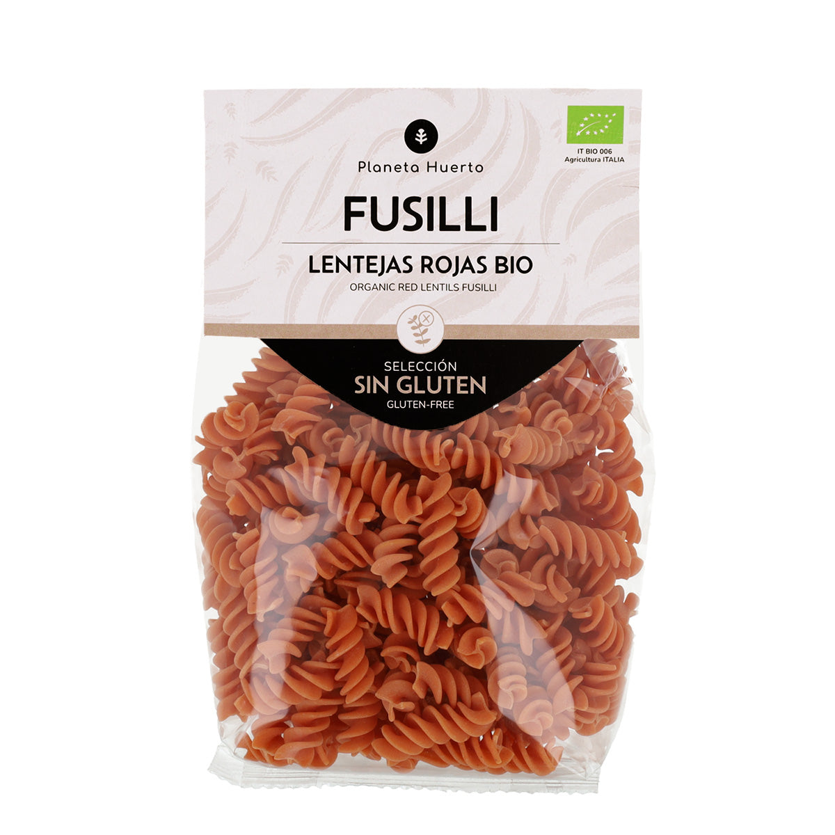 Espirales de lentejas ECO sin gluten Planeta Huerto 250 g