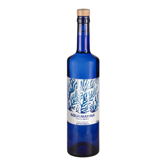 Agua De Mar Hipertónica Vidrio Azul Aquamarina 750 m.