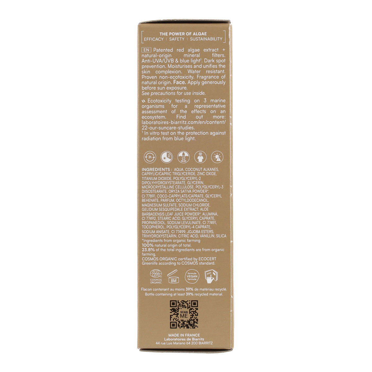 Sonnenschutzcreme für das Gesicht, Farbe Beige, LSF 30, Alga Maris, 50 ml