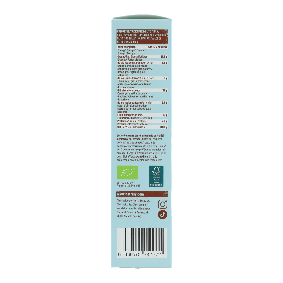 Kekse mit Kakaogeschmack BIO Natruly 125 g