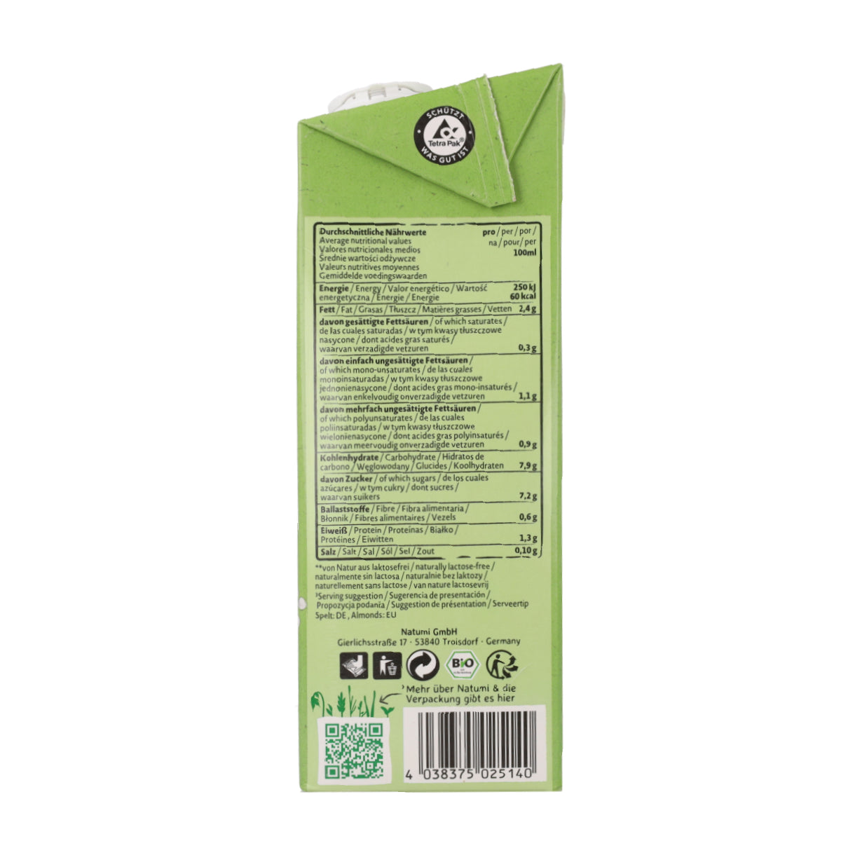 Bio-Dinkel-Mandel-Getränk Natumi 1 l
