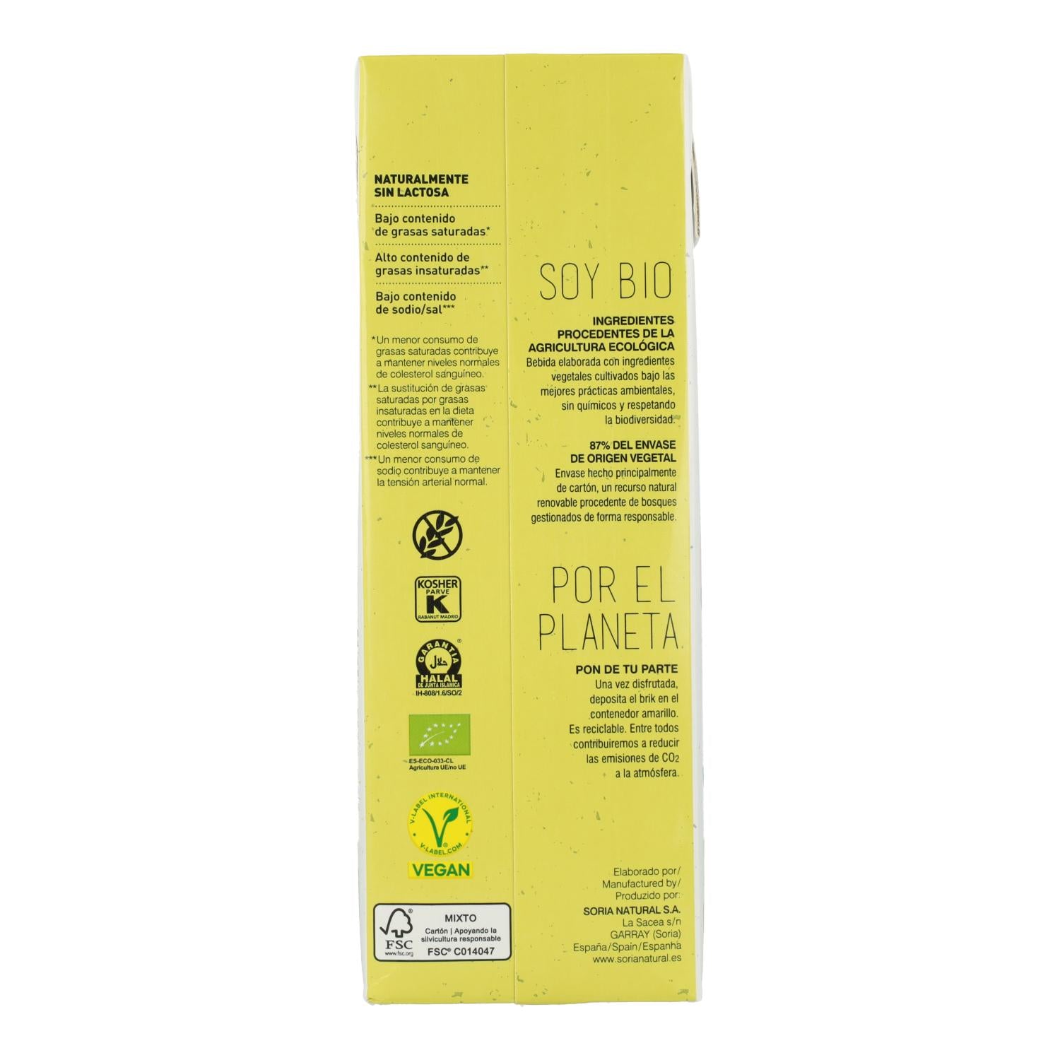 Pack 6 x  Bebida de Arroz Integral Soria Natural 1 L