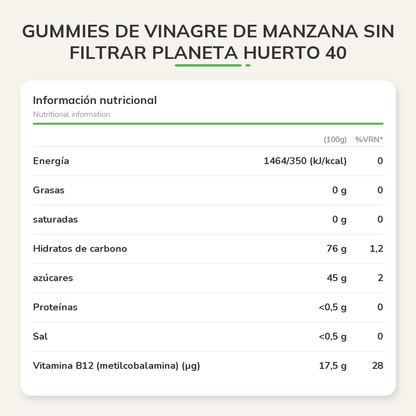 Información nutricional