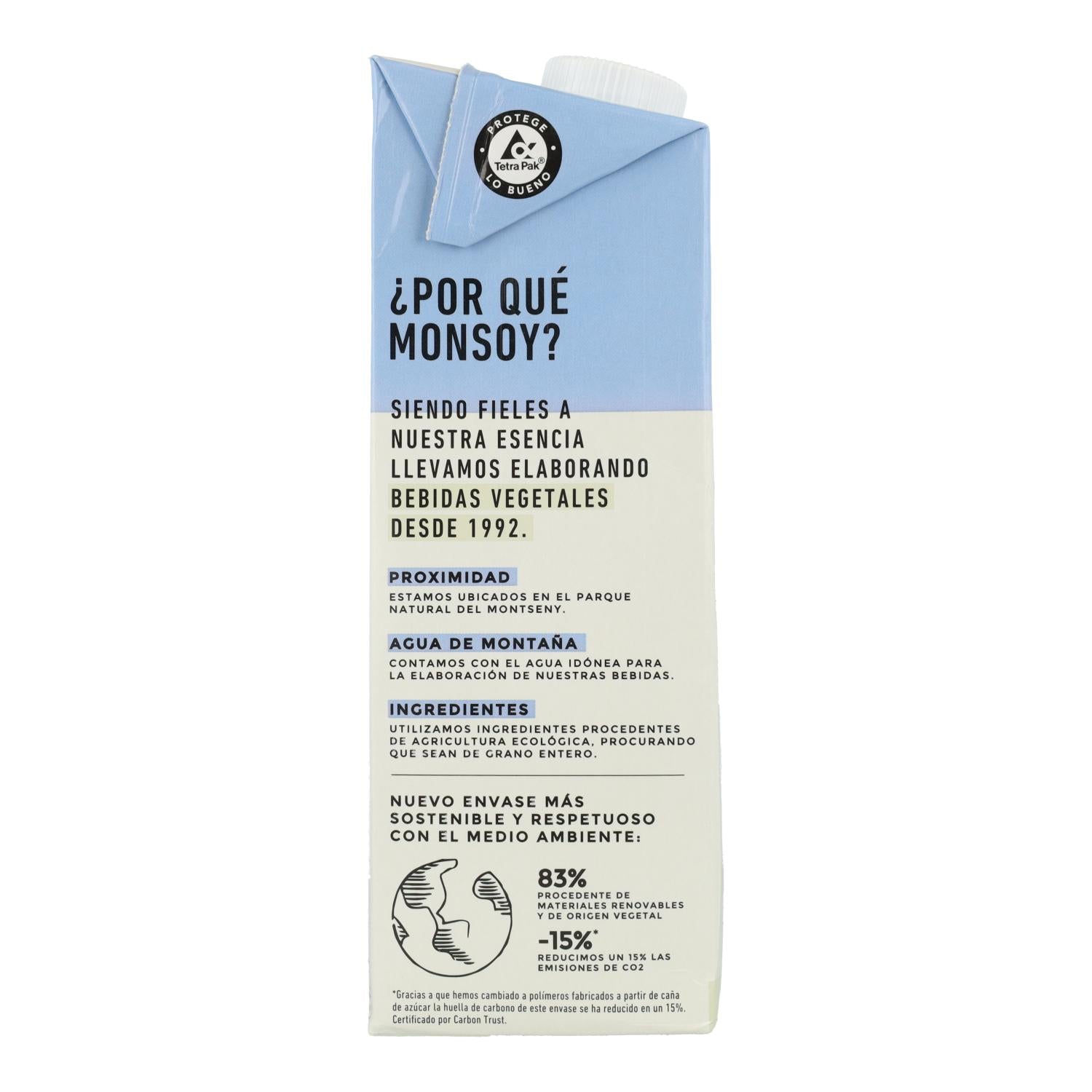 Bebida vegetal de almendra sin azúcares Monsoy 1 L