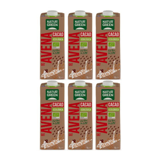 Pack 6 x Bebida de Avena Cacao Bio NaturGreen 1 L