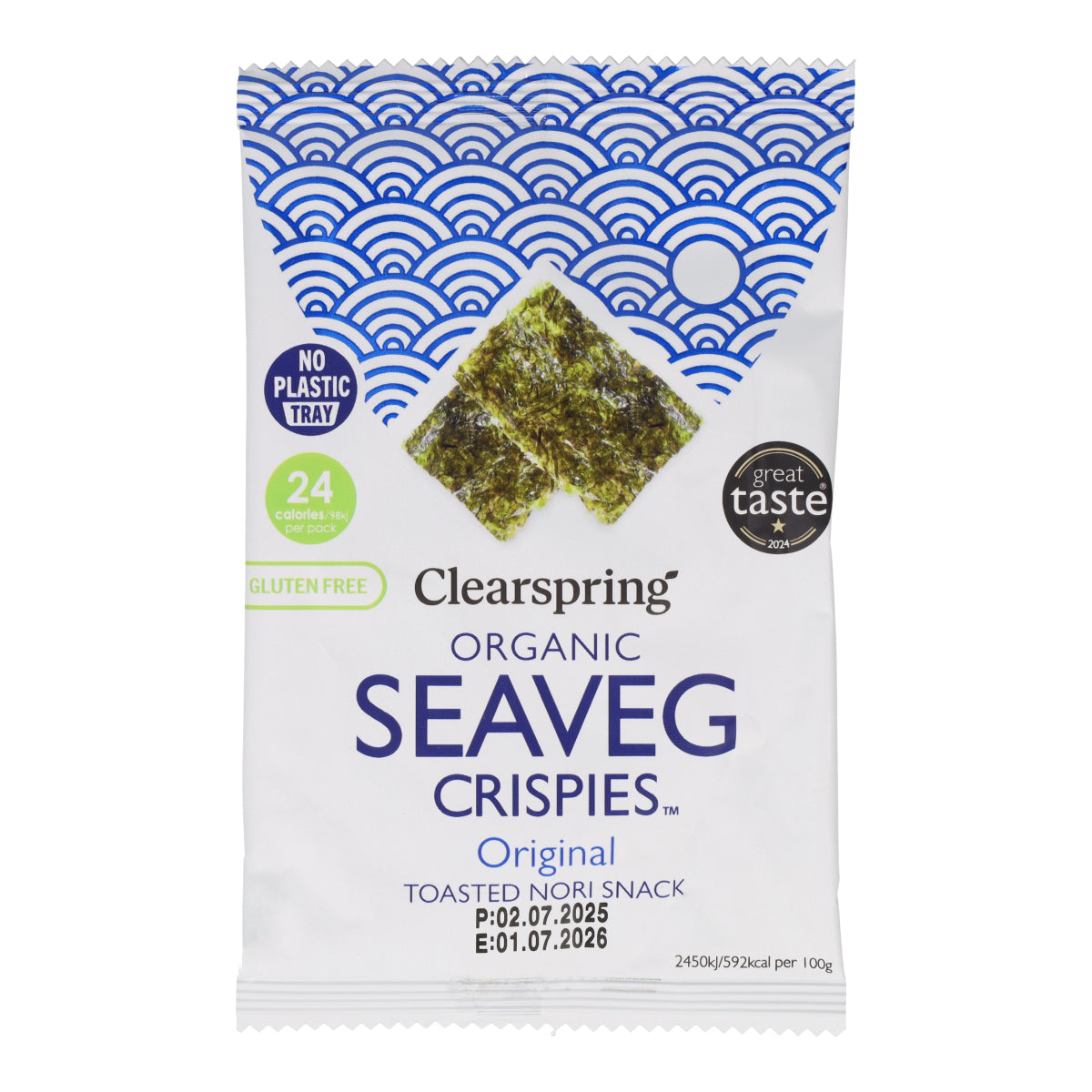 Bio-Snack aus gerösteten Nori-Algen von Clearspring 4 g