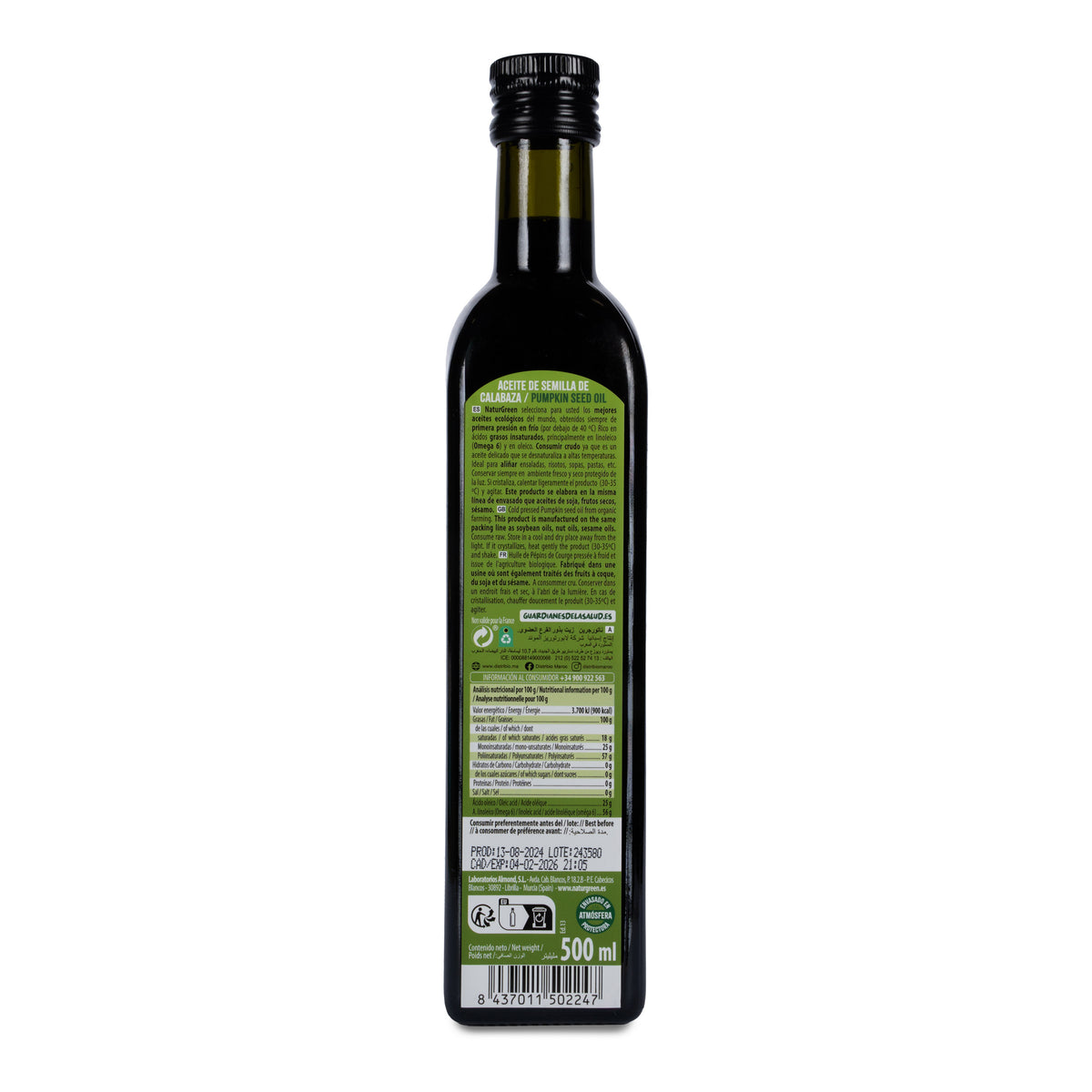 Bio-Kürbiskernöl von NaturGreen, 500 ml