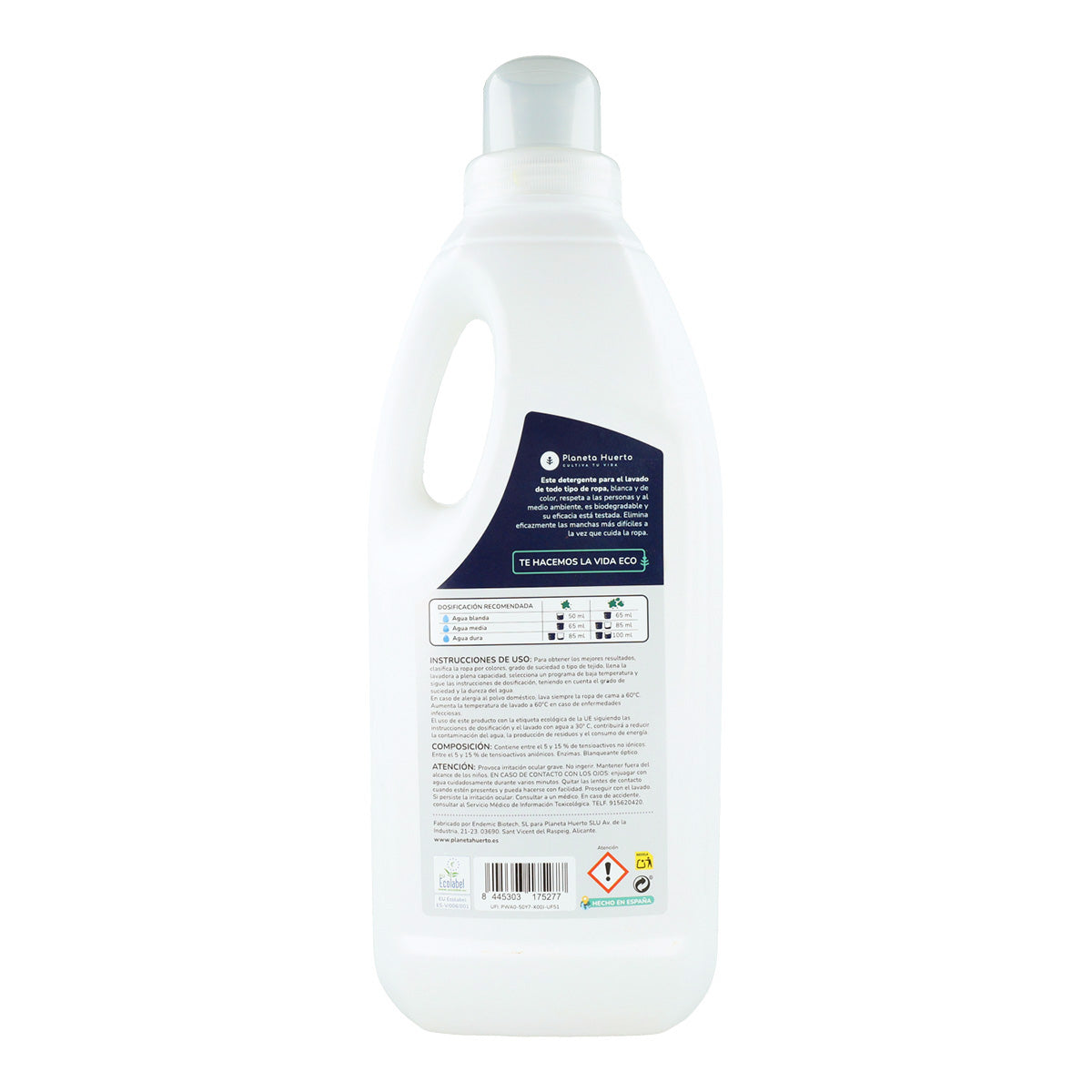 Detergente Líquido Ropa ECO Sín Perfume  Planeta Huerto 1,5 Litros