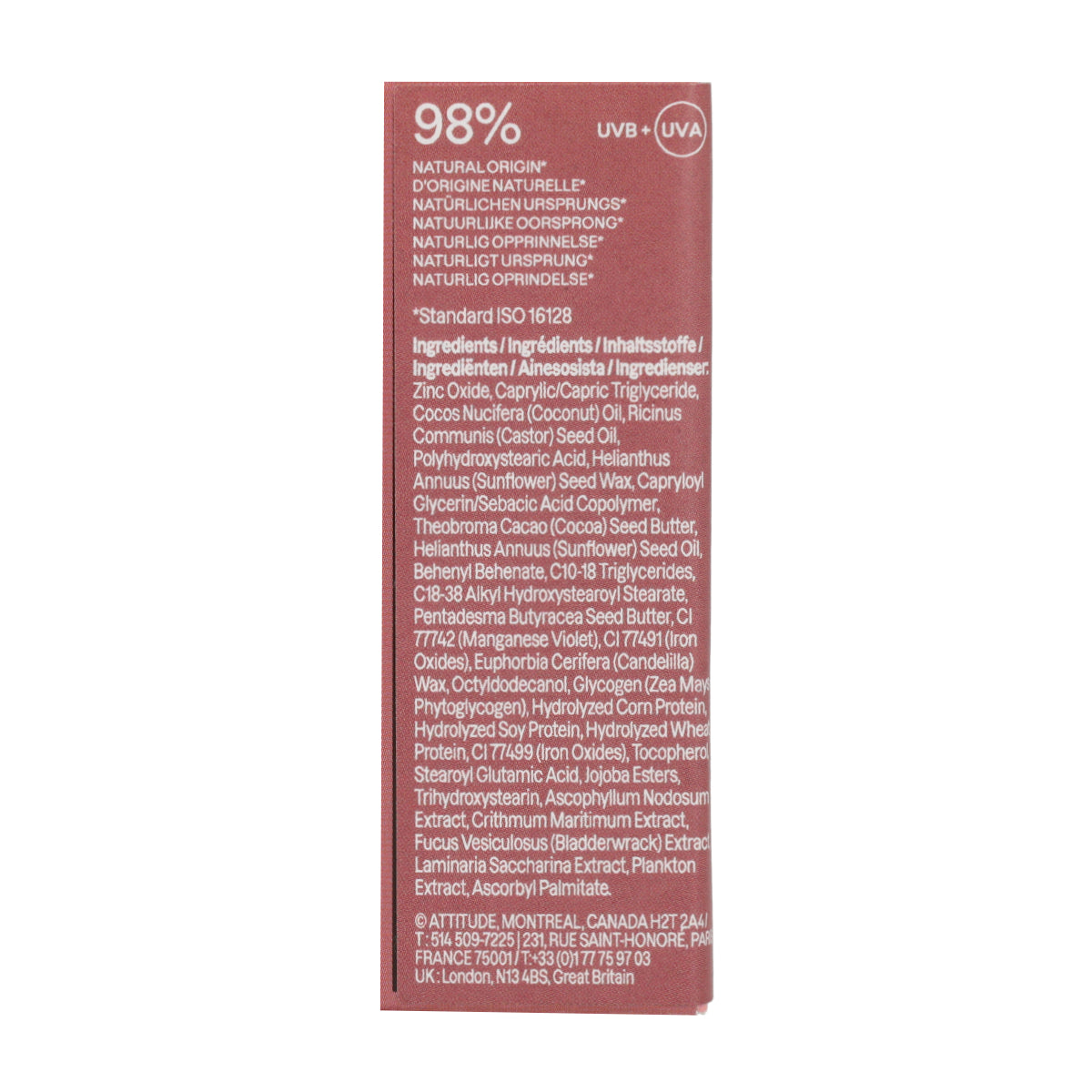Oceanly – PHYTO-SUN Lippenbalsam mit Farbe LSF 30 – Terrakotta, Attitude, 8,5 g