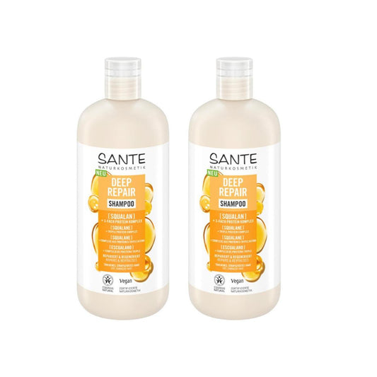 Pack 2x Champú reparación profunda escualeno Sante 500 ml
