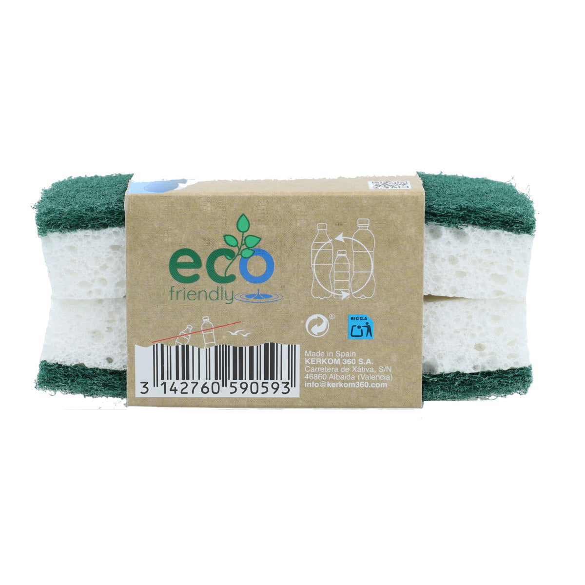 2 Scheuerschwämme mit pflanzlichem Schwamm Eco Friendly ROZENBAL