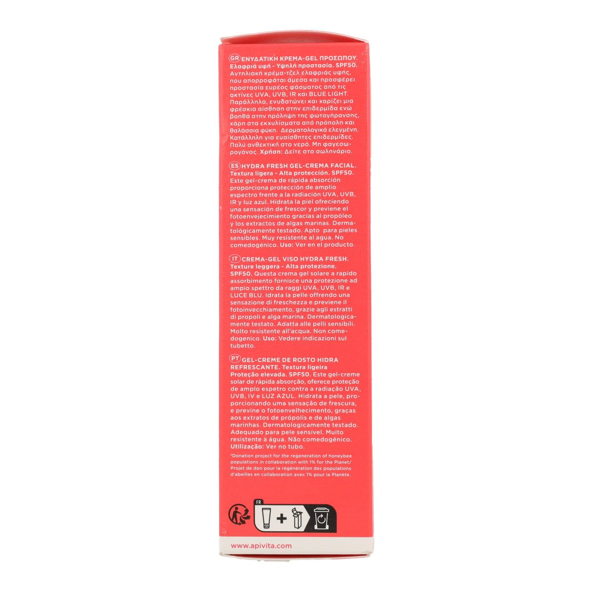 Hydra Fresh Sonnenschutzgel SPF50 Apivita 50 ml