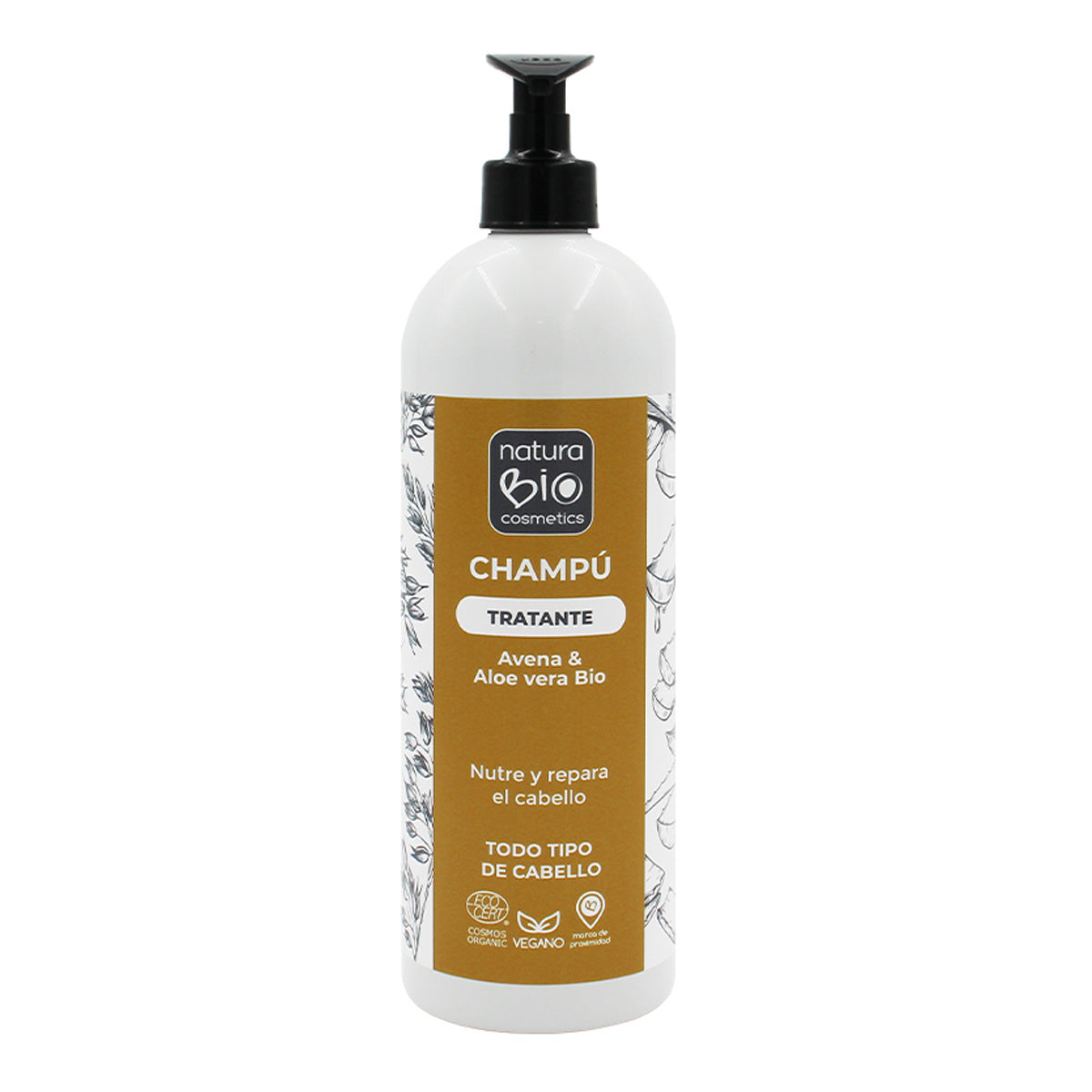 Champú Tratante Aloe Vera & Avena Naturabio 740 ml