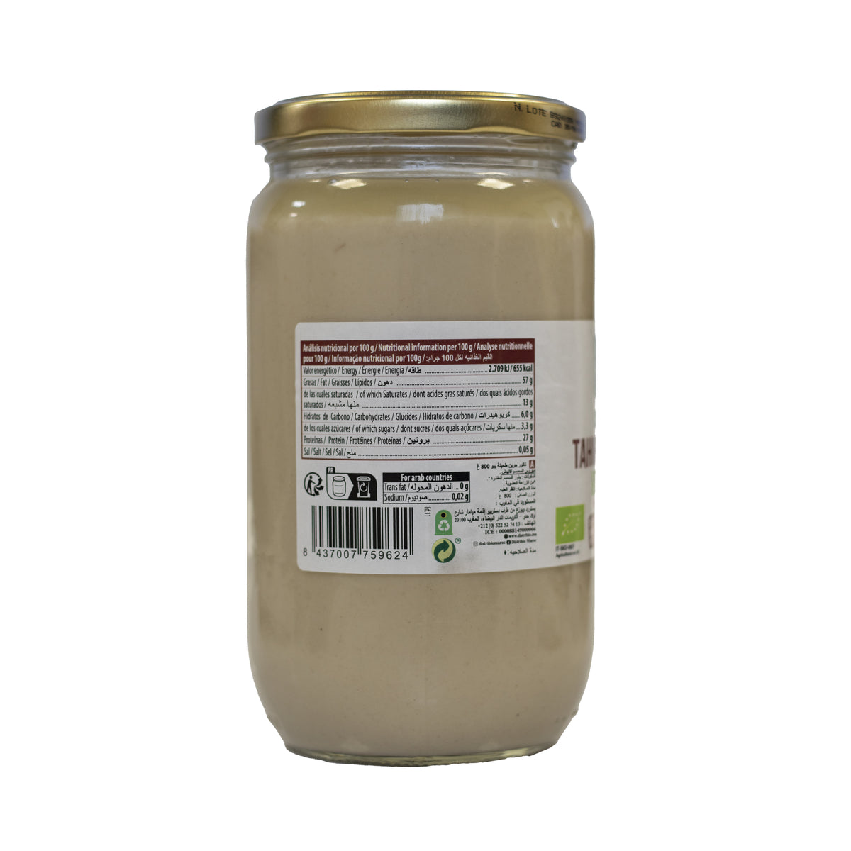 Glutenfreie weiße Tahin-Creme Naturgreen 800 g