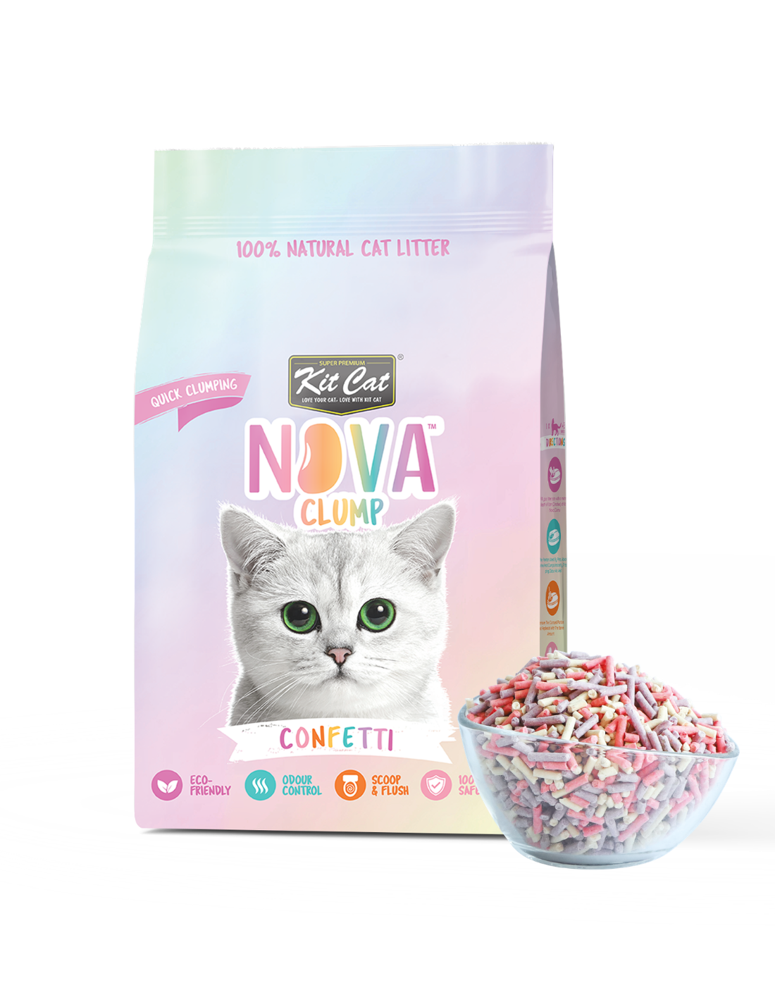 Katzenstreu-Set Eco SoyaClump – Confetti 7 l Katzenstreu