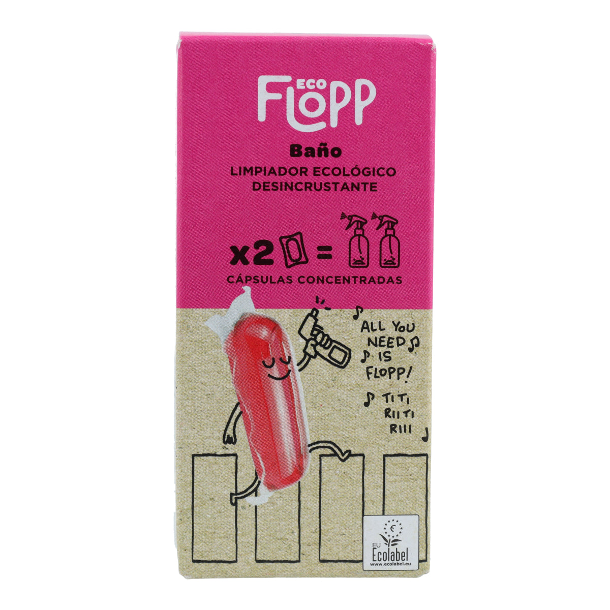 Wasserlösliche Toilettenreinigung Flopp  Nachfüllpackung 2 Kapseln