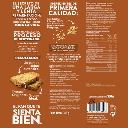 2er-Pack traditionelles Dextrinbrot Santiveri 300 g