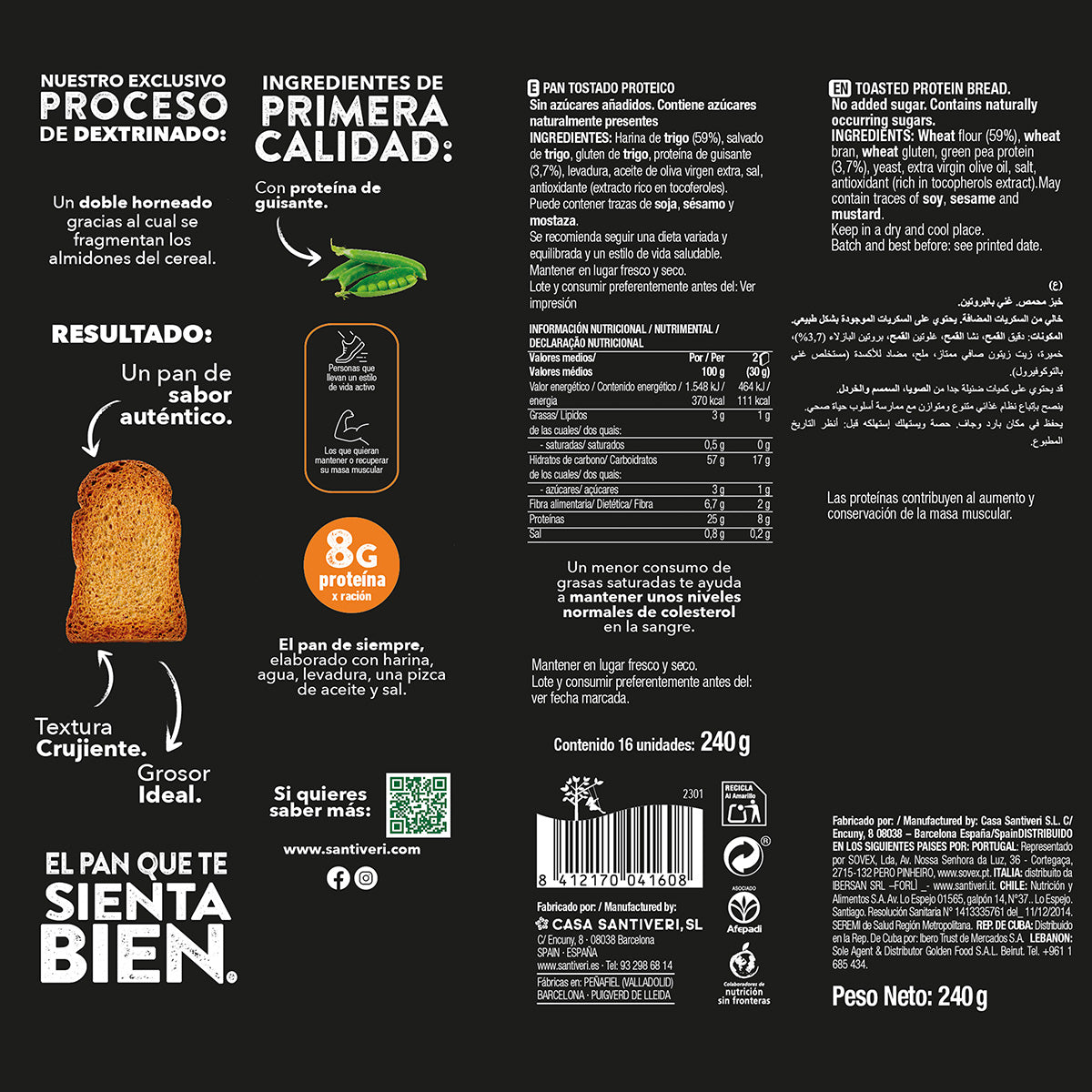 Protein-Toastbrot 25 % Protein Santiveri 240 g