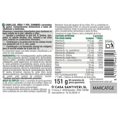 Kautabletten für Haare, Nägel und Haut SantiverI 60 Tabletten 162 g