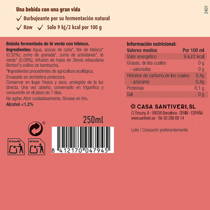 Bio-Kombucha Hibiskus Santiveri 250 ml