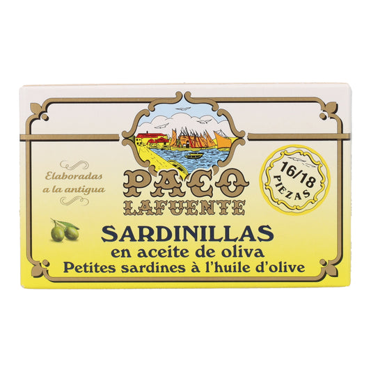 Sardinen in Olivenöl 16-18 Stück, Dose 85 g Paco Lafuente