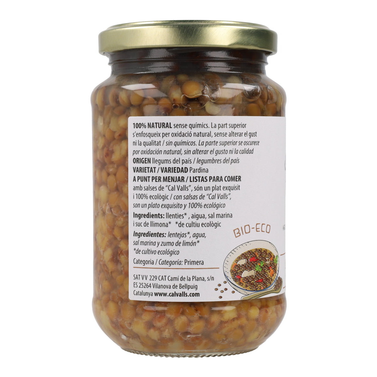 Gekochte Linsen ECO Cal Valls 250 g