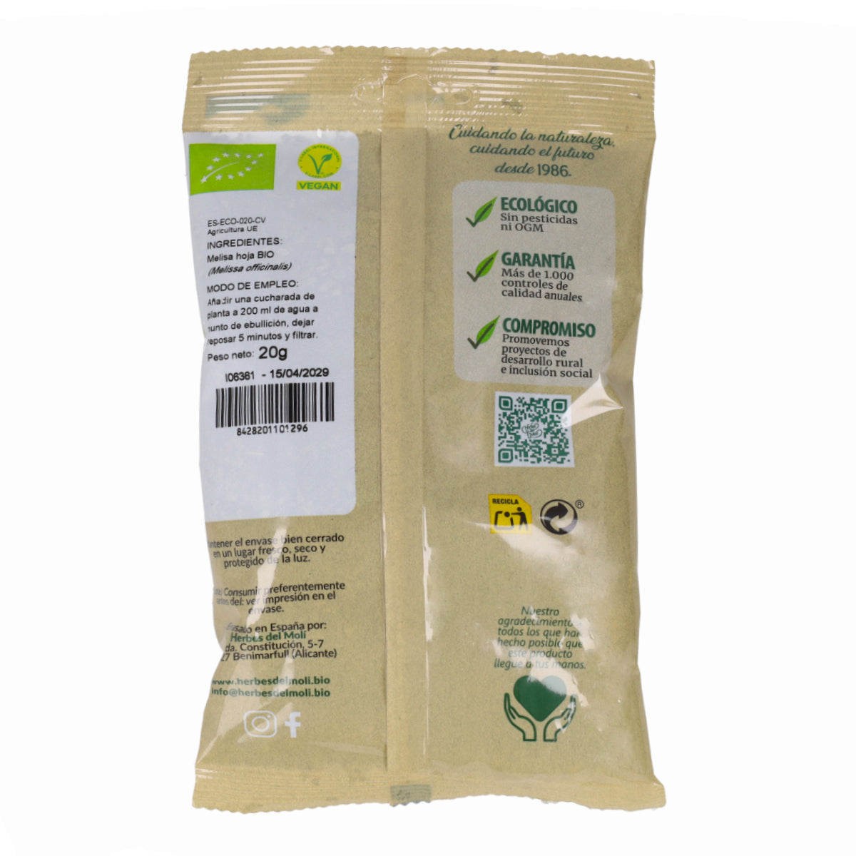 Melissenblätter Herbes del Molí, 20 g