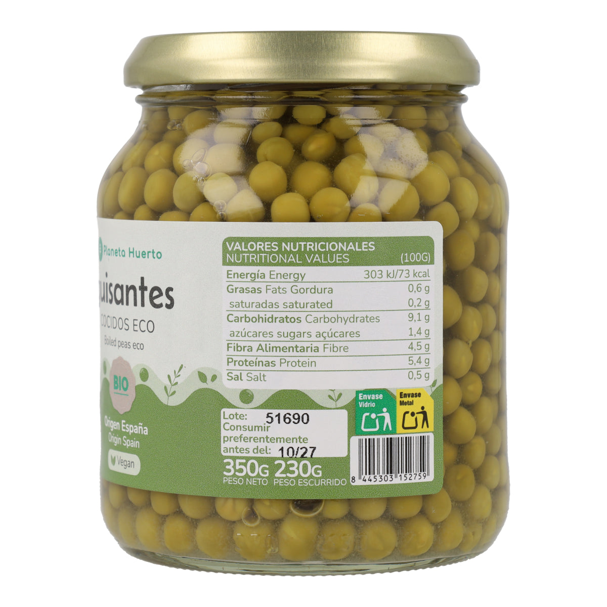 Erbsen ECO Planeta Huerto 320 g