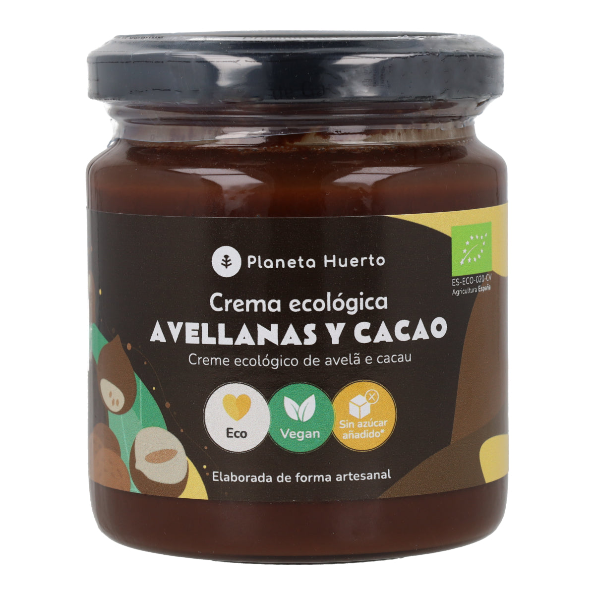 Haselnuss- und Kakaocreme ohne Zuckerzusatz ECO Planeta Huerto 230 g